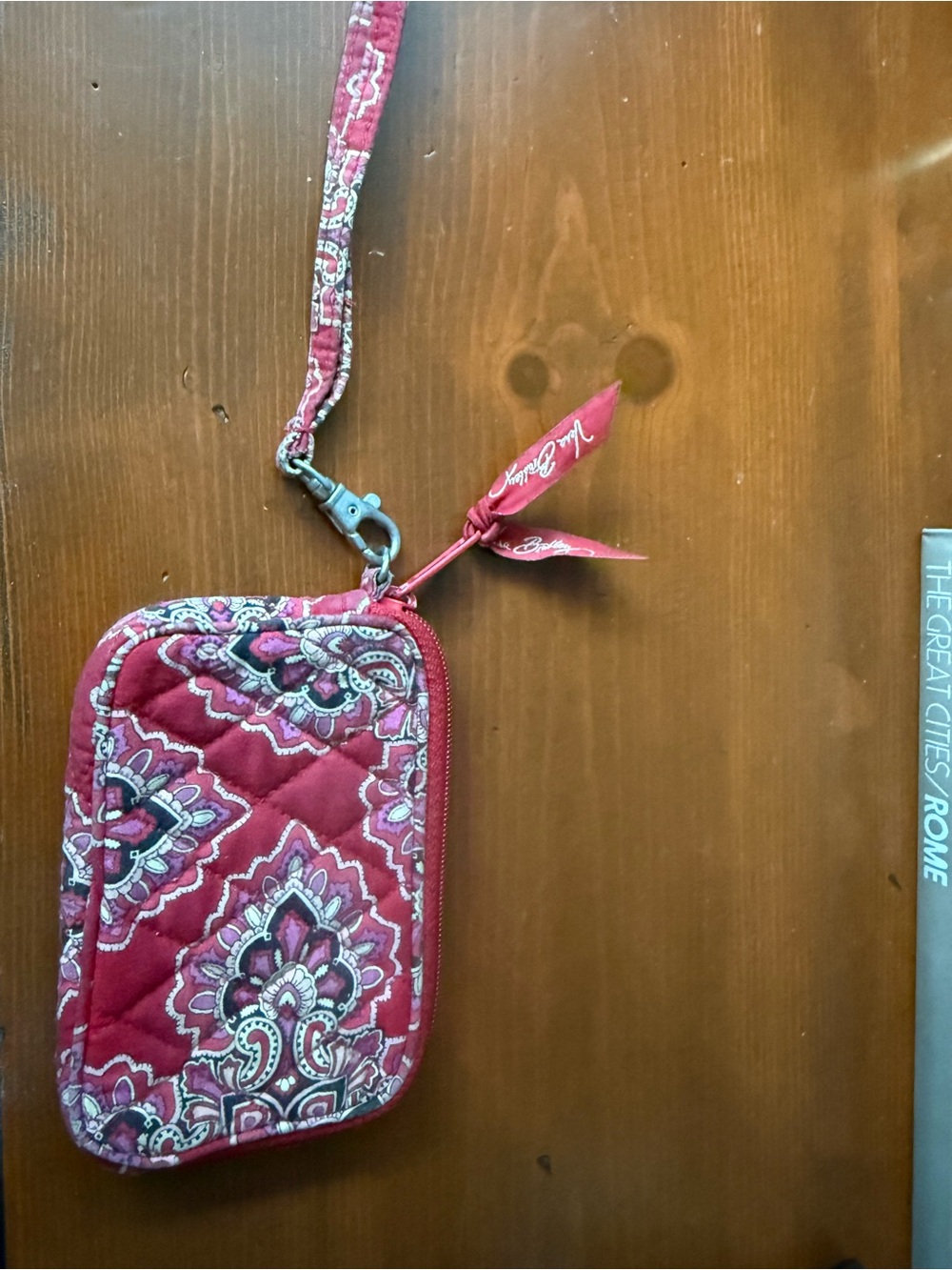 Quilted Floral Wristlet Phone Case - Red